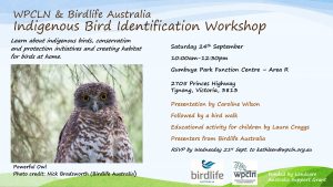 WPCLN & Birdlife Australia Bird ID Workshop